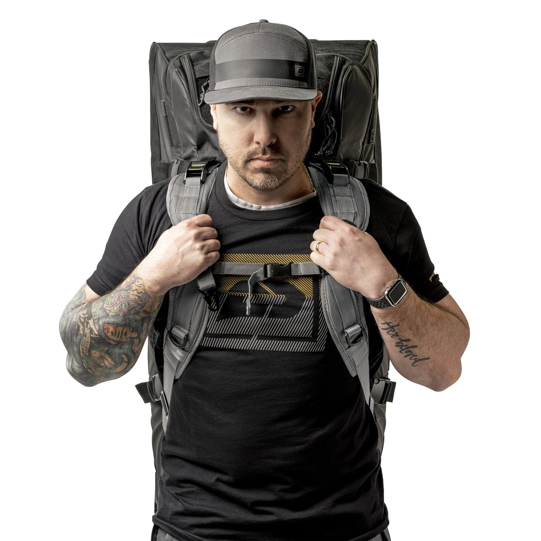 Push Division One Large Roller Gear Bag - Black - Olive Backpack Strap Kit - Image 10