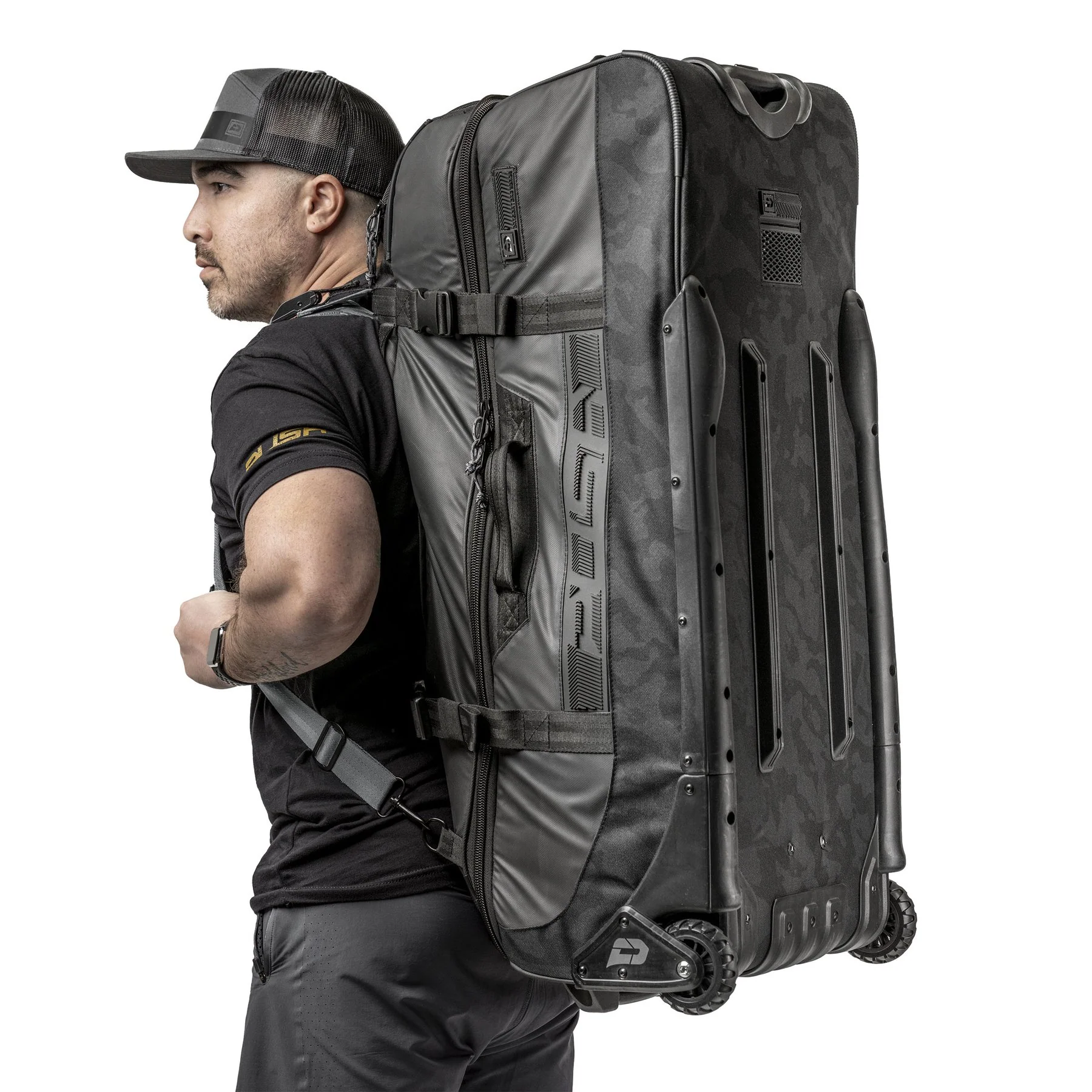 Push Division One Large Roller Gear Bag - Black - Olive Backpack Strap Kit - Image 8