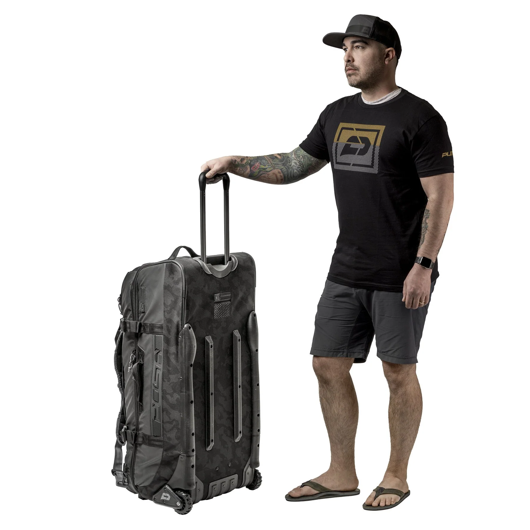 Push Division One Large Roller Gear Bag - Black - Tan Backpack Strap Kit - Image 9
